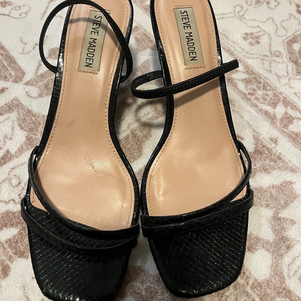 Steve Madden Black Strappy Heels